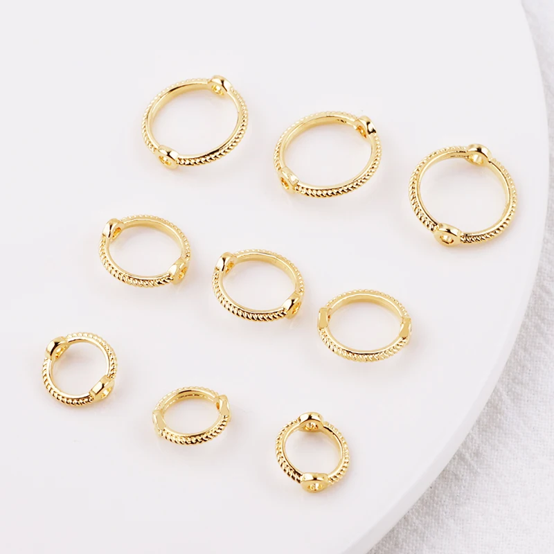 Plating 18k gold 6 8 10 mm Mix Vintage Bead Ring Spacer Beads Cap DIY Bracelet Beads For jewelry Making Accessories Finding