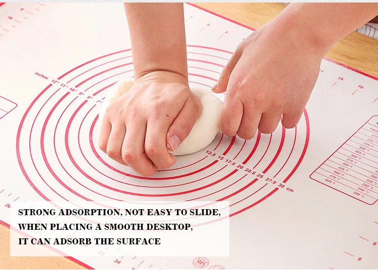 BUYYES 1PCS Silicone Baking Mat Kneading Pad Dough Mat Pizza Cake Dough Maker Kitchen Cooking Grill Non-Stick Gadgets Bakeware