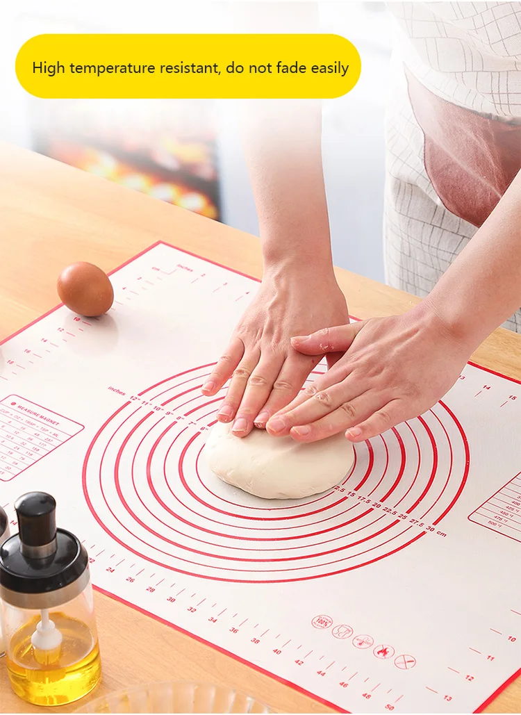 BUYYES 1PCS Silicone Baking Mat Kneading Pad Dough Mat Pizza Cake Dough Maker Kitchen Cooking Grill Non-Stick Gadgets Bakeware