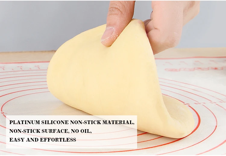 BUYYES 1PCS Silicone Baking Mat Kneading Pad Dough Mat Pizza Cake Dough Maker Kitchen Cooking Grill Non-Stick Gadgets Bakeware