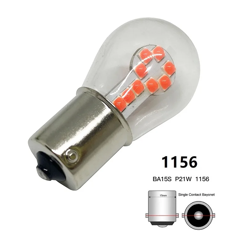 1pcs BA15S P21W 1156 Led Bulb 1157 BAY15D P21/5W R5W R10W Car Brake Lights 18SMD 3030 Chips DRL Turn Signal Lamp Super Bright