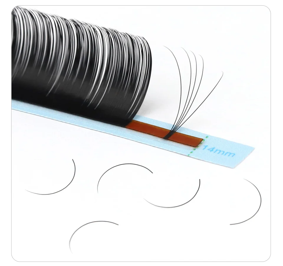 AGUUD 16 Rows Long 16-20mm Eyelashes Extensions Individual Matte Black Cashmere Silk Eyelashes Faux Mink Russian Volume Lashes