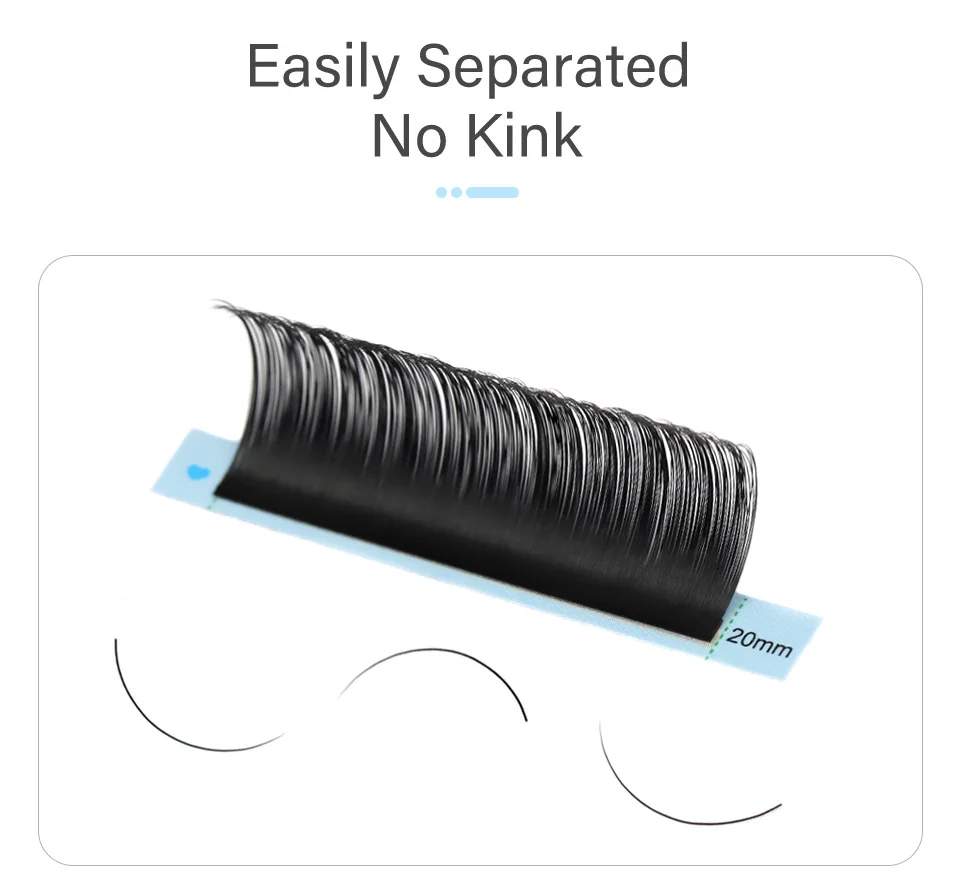 AGUUD 16 Rows Long 16-20mm Eyelashes Extensions Individual Matte Black Cashmere Silk Eyelashes Faux Mink Russian Volume Lashes