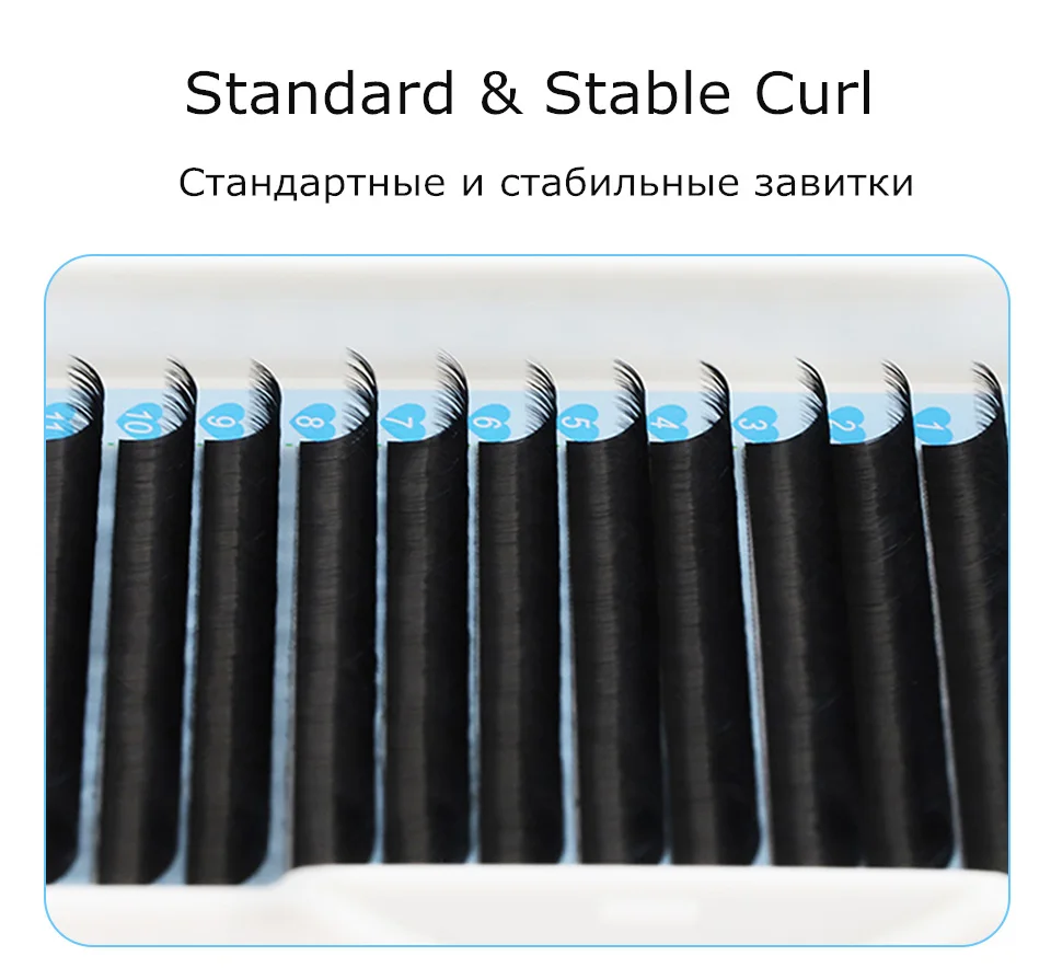 AGUUD 16 Rows Long 16-20mm Eyelashes Extensions Individual Matte Black Cashmere Silk Eyelashes Faux Mink Russian Volume Lashes