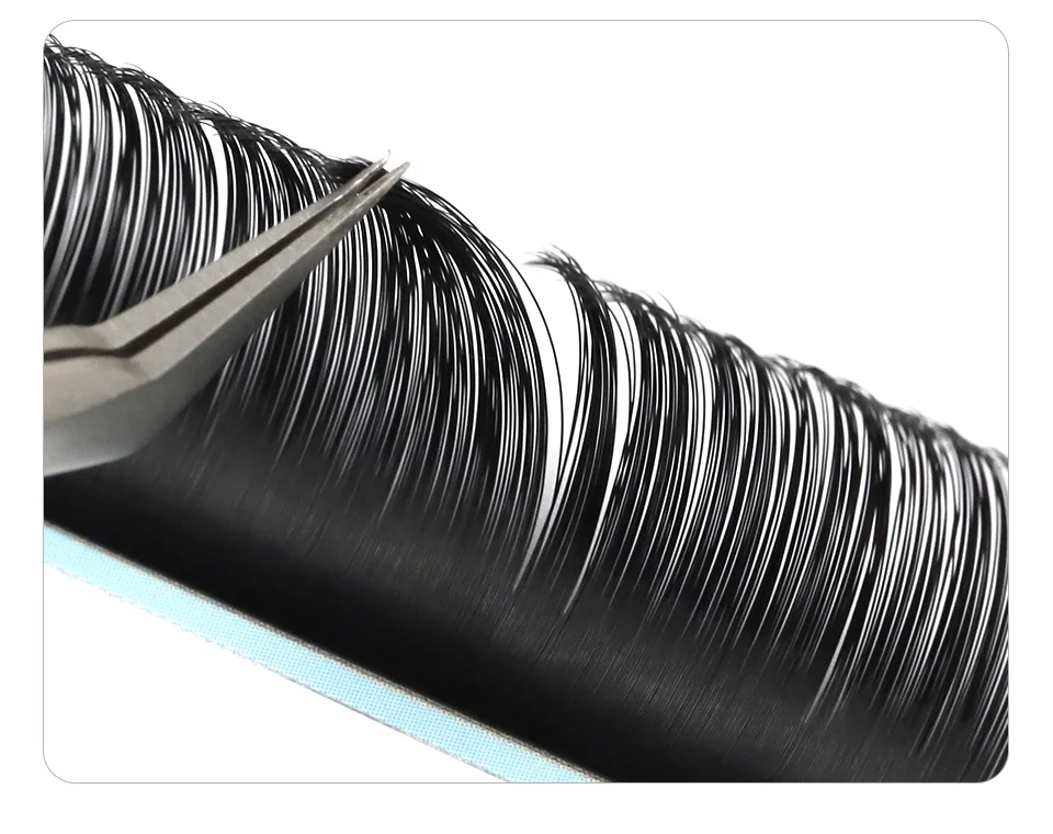 AGUUD 16 Rows Long 16-20mm Eyelashes Extensions Individual Matte Black Cashmere Silk Eyelashes Faux Mink Russian Volume Lashes