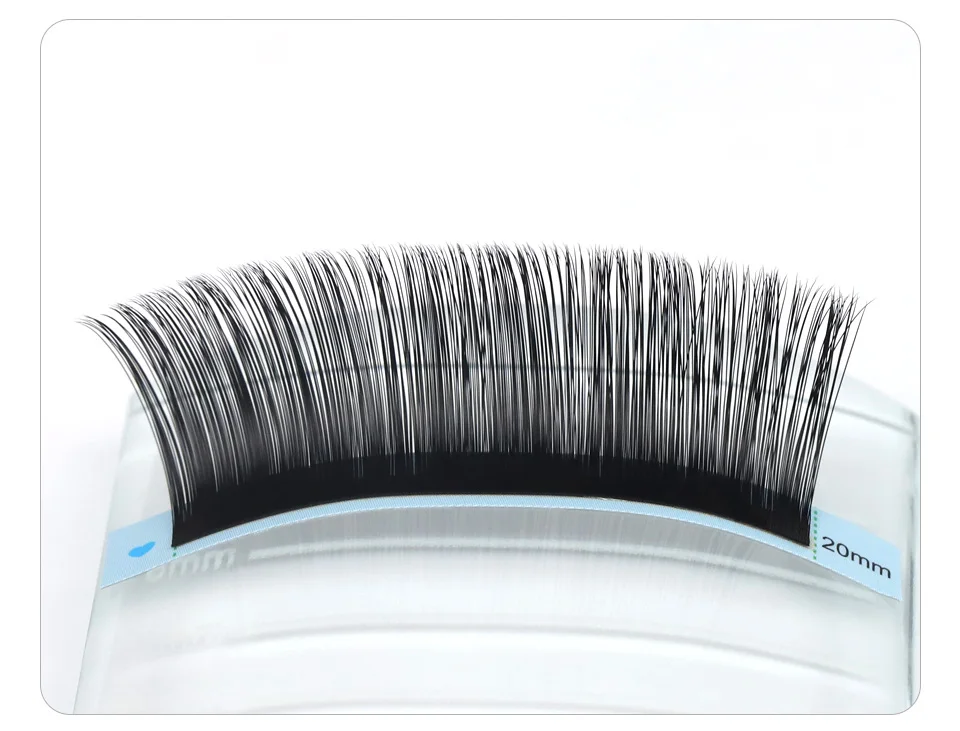 AGUUD 16 Rows Long 16-20mm Eyelashes Extensions Individual Matte Black Cashmere Silk Eyelashes Faux Mink Russian Volume Lashes