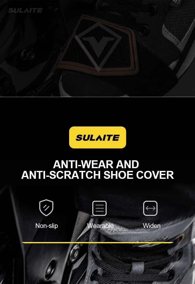 SULAITE Motorcycle Shift Pad Gear Shoe Cover Durable Lightweight Boot Protector Adjustable for Riding Moto Accessaries