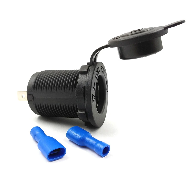 Cigarette Lighter Socket Car Marine Motorcycle ATV RV Lighter Socket Power Outlet Socket Receptacle 12V Waterproof Plug