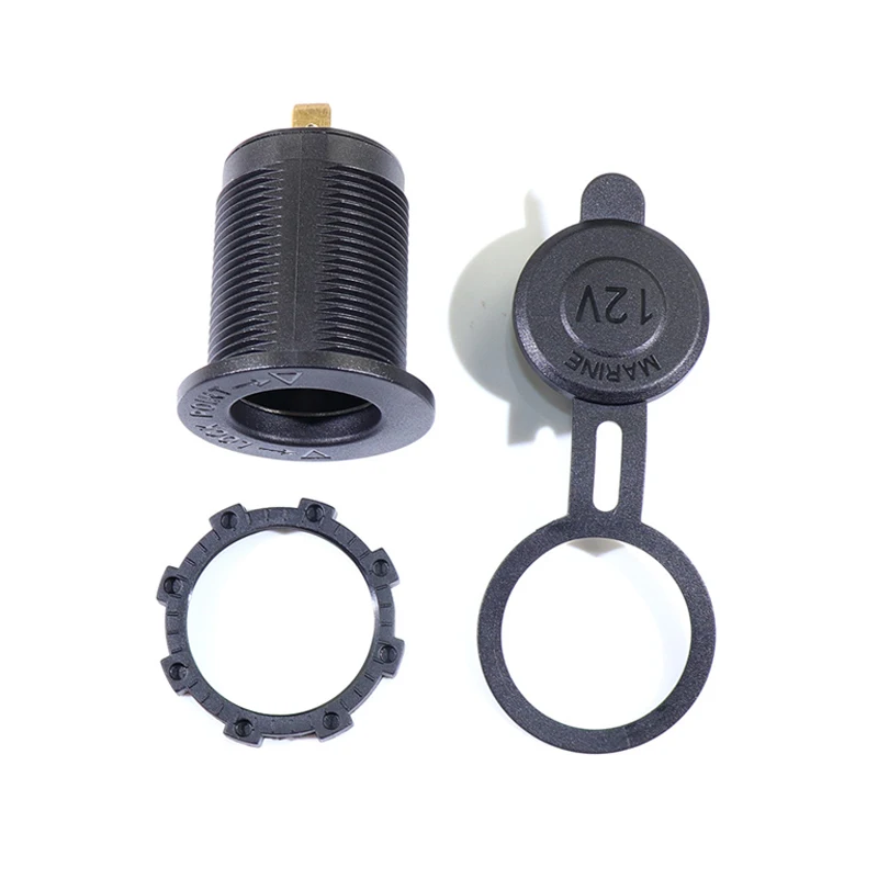 Cigarette Lighter Socket Car Marine Motorcycle ATV RV Lighter Socket Power Outlet Socket Receptacle 12V Waterproof Plug