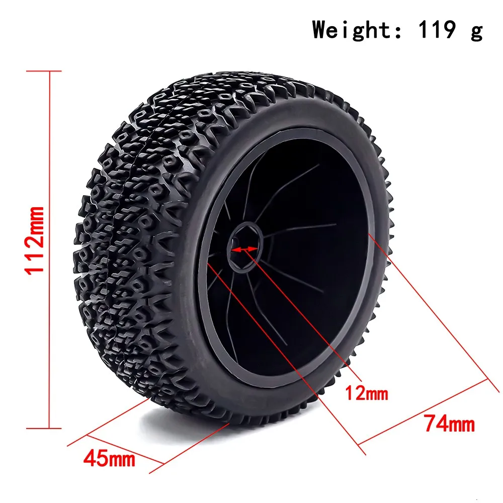 4pcs 112mm 1/10 Short Course Truck Tires Tyre Wheel With 12mm Hex For Slash Arrma Senton HuanQi 727 Vkar 10sc Hpi Rc Car