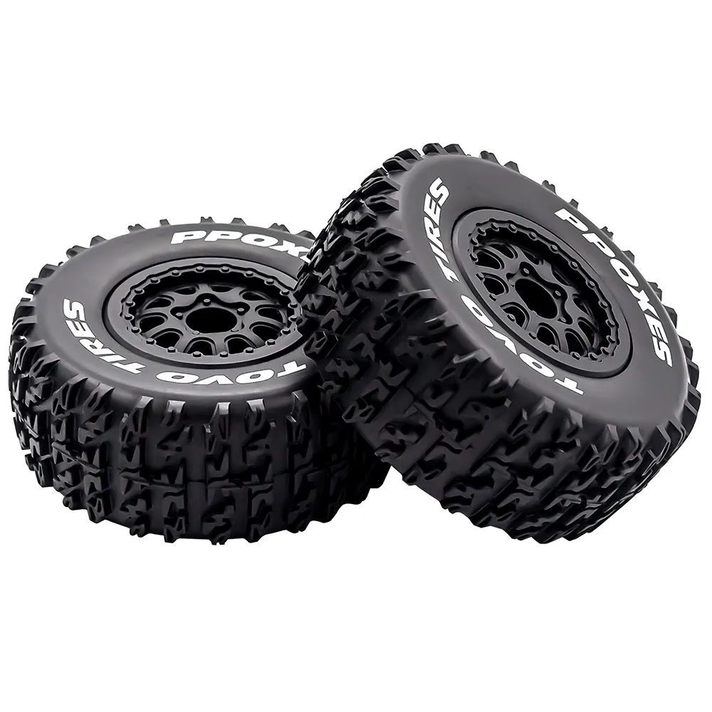 4pcs 112mm 1/10 Short Course Truck Tires Tyre Wheel With 12mm Hex For Slash Arrma Senton HuanQi 727 Vkar 10sc Hpi Rc Car