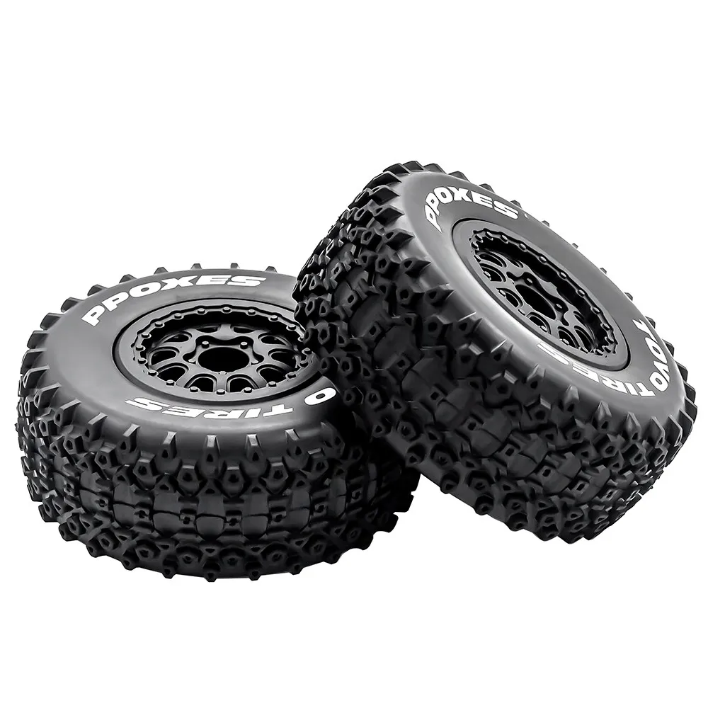 4pcs 112mm 1/10 Short Course Truck Tires Tyre Wheel With 12mm Hex For Slash Arrma Senton HuanQi 727 Vkar 10sc Hpi Rc Car