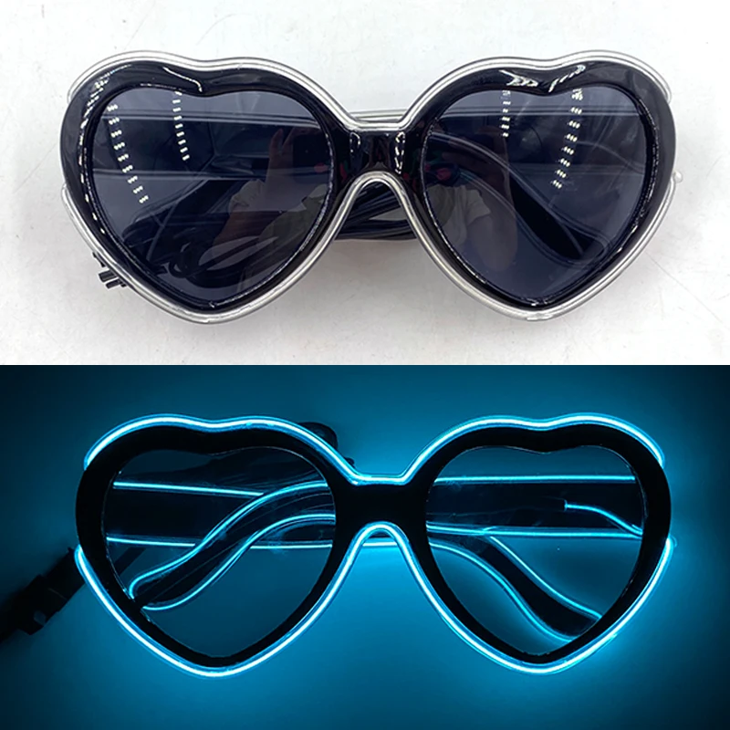 Light Up Led Glasses Neon Party Luminous Glasses EL Wire Glowing Sunglasses Novelty Gift for Adult Glow Bright Light Supplies