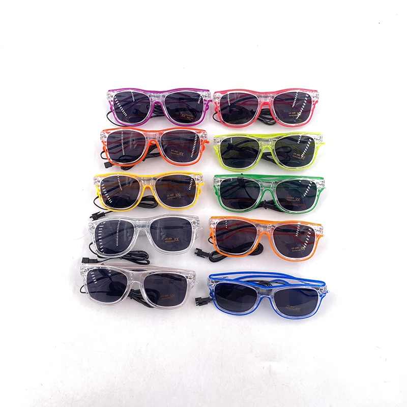 Light Up Led Glasses Neon Party Luminous Glasses EL Wire Glowing Sunglasses Novelty Gift for Adult Glow Bright Light Supplies