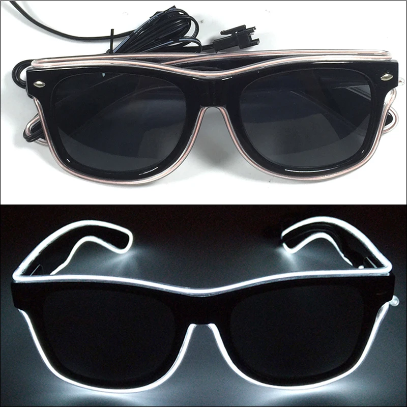 Light Up Led Glasses Neon Party Luminous Glasses EL Wire Glowing Sunglasses Novelty Gift for Adult Glow Bright Light Supplies