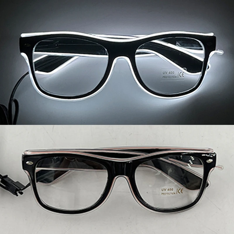 Light Up Led Glasses Neon Party Luminous Glasses EL Wire Glowing Sunglasses Novelty Gift for Adult Glow Bright Light Supplies