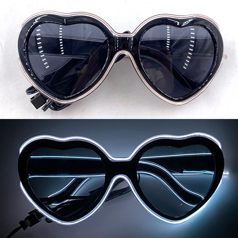 Light Up Led Glasses Neon Party Luminous Glasses EL Wire Glowing Sunglasses Novelty Gift for Adult Glow Bright Light Supplies
