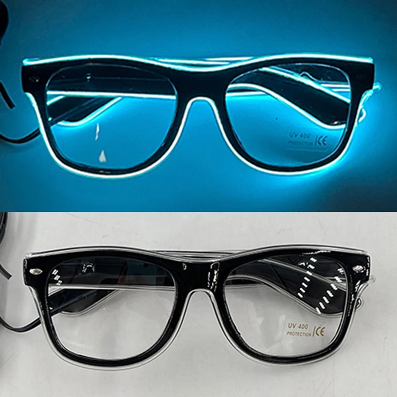 Light Up Led Glasses Neon Party Luminous Glasses EL Wire Glowing Sunglasses Novelty Gift for Adult Glow Bright Light Supplies