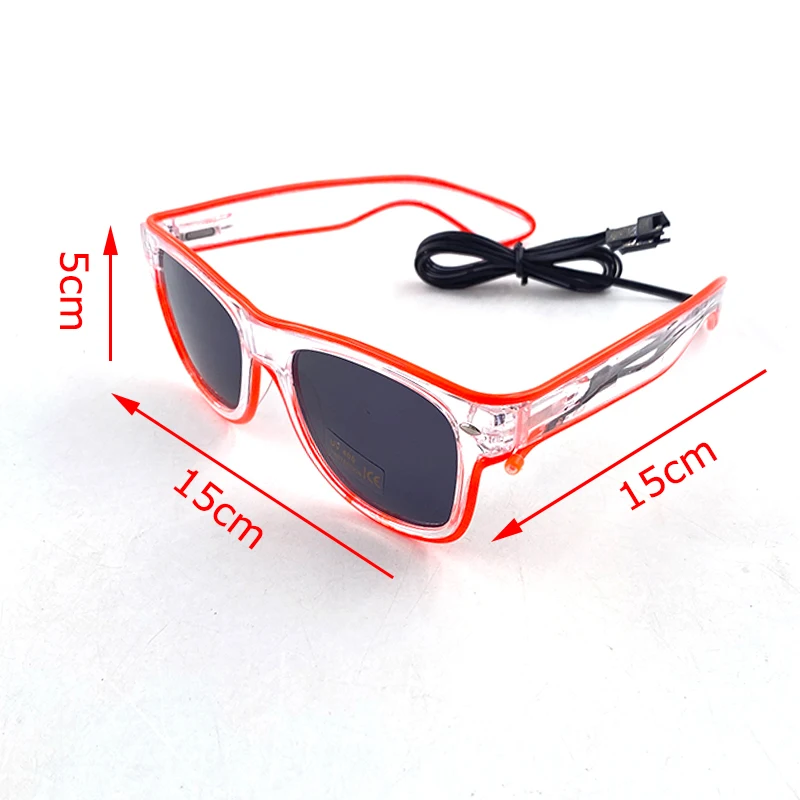 Light Up Led Glasses Neon Party Luminous Glasses EL Wire Glowing Sunglasses Novelty Gift for Adult Glow Bright Light Supplies
