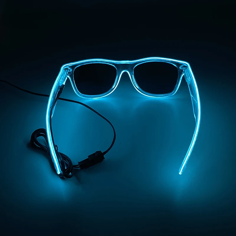 Light Up Led Glasses Neon Party Luminous Glasses EL Wire Glowing Sunglasses Novelty Gift for Adult Glow Bright Light Supplies