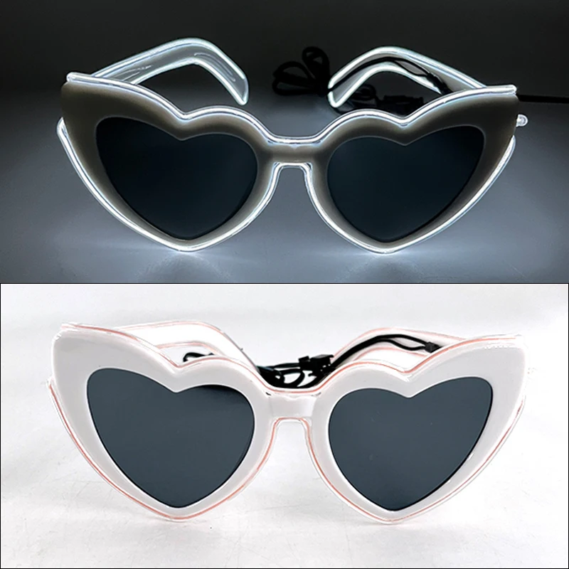 Light Up Led Glasses Neon Party Luminous Glasses EL Wire Glowing Sunglasses Novelty Gift for Adult Glow Bright Light Supplies