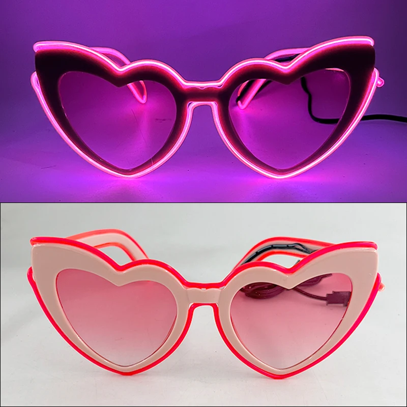 Light Up Led Glasses Neon Party Luminous Glasses EL Wire Glowing Sunglasses Novelty Gift for Adult Glow Bright Light Supplies