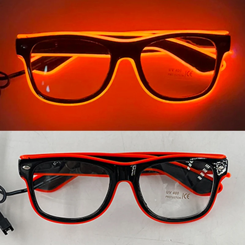 Light Up Led Glasses Neon Party Luminous Glasses EL Wire Glowing Sunglasses Novelty Gift for Adult Glow Bright Light Supplies