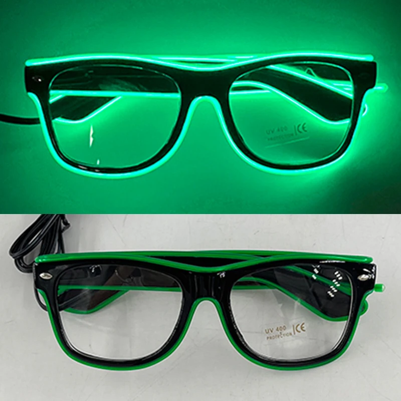 Light Up Led Glasses Neon Party Luminous Glasses EL Wire Glowing Sunglasses Novelty Gift for Adult Glow Bright Light Supplies