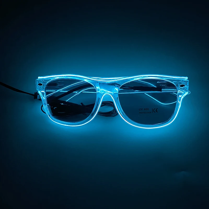 Light Up Led Glasses Neon Party Luminous Glasses EL Wire Glowing Sunglasses Novelty Gift for Adult Glow Bright Light Supplies