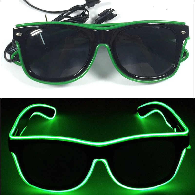 Light Up Led Glasses Neon Party Luminous Glasses EL Wire Glowing Sunglasses Novelty Gift for Adult Glow Bright Light Supplies