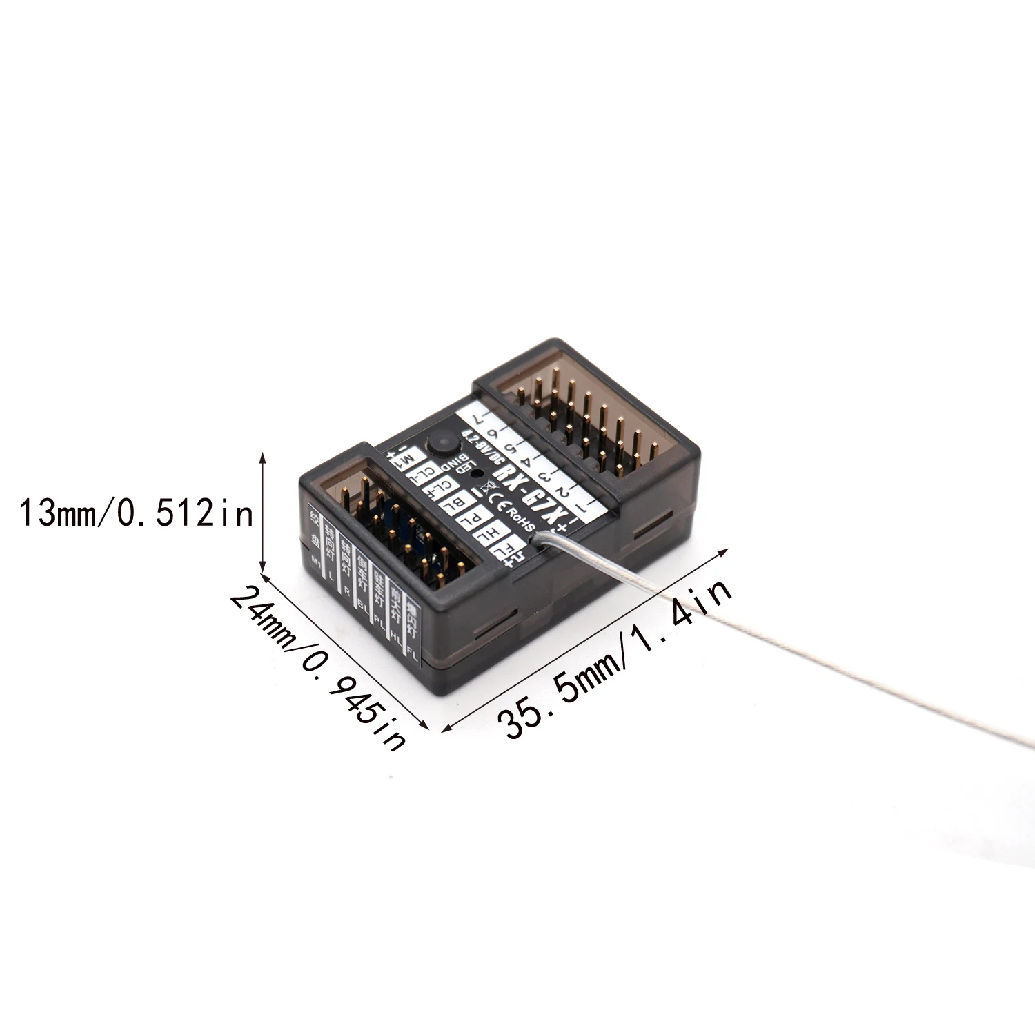 YSIDO 2.4G YS7 7CH Remote Control Digital Radio Transmitter with Receiver for 1/10 1/8 Crawler Controller RC Boat Car