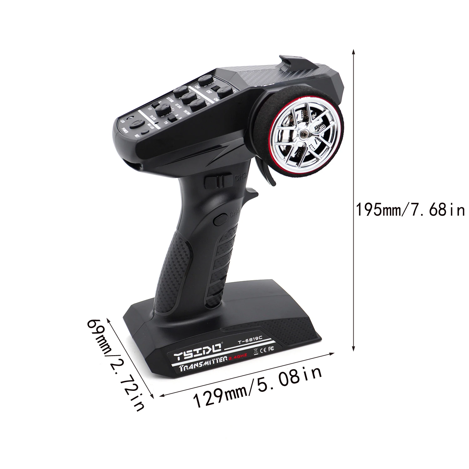 YSIDO 2.4G YS7 7CH Remote Control Digital Radio Transmitter with Receiver for 1/10 1/8 Crawler Controller RC Boat Car