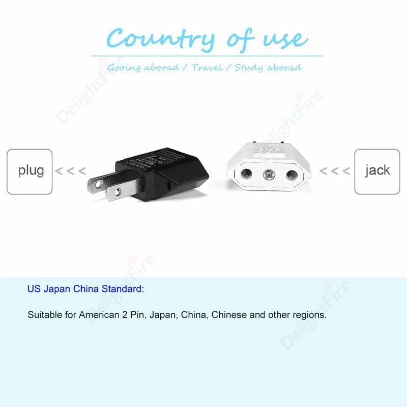 US Electrical Plug Adapter European EU To US America China CN Canada CA Travel Adapter 2Pin Plug Type A Converter Power Adaptor