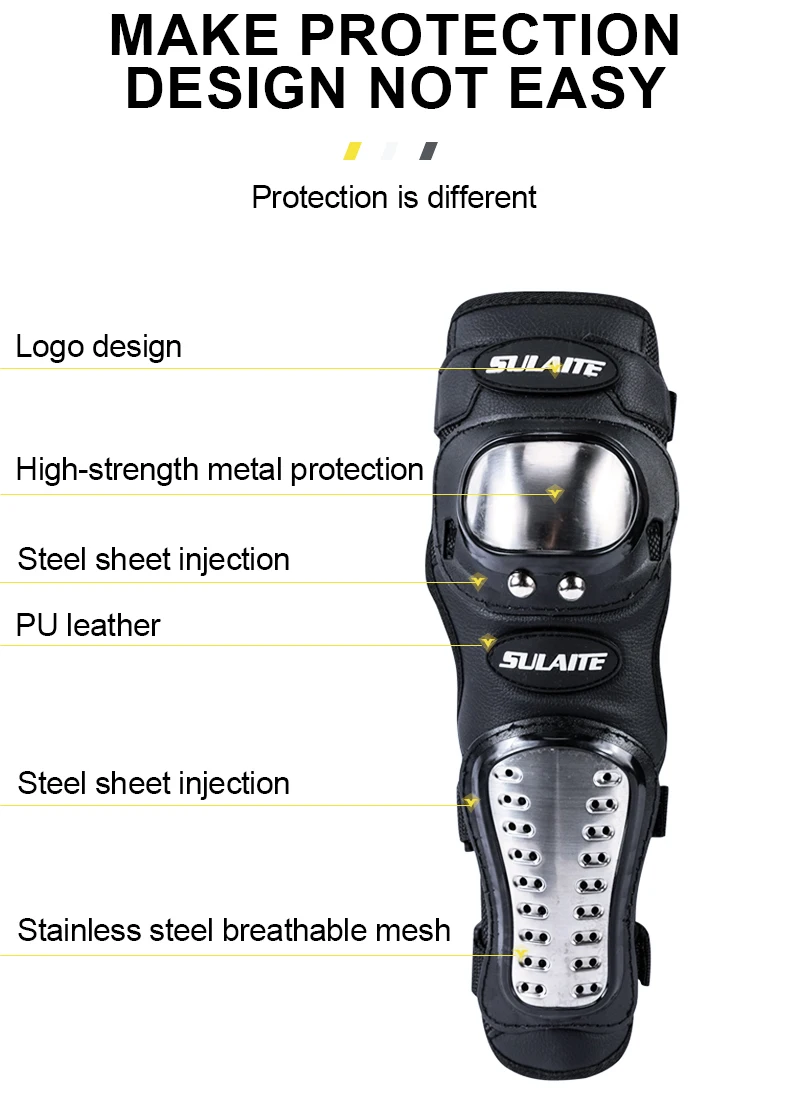 Motorcycle Kneepad Stainless Steel Moto Elbow Knee Pads Motocross Racing Protective Gear Protector Guards Kit