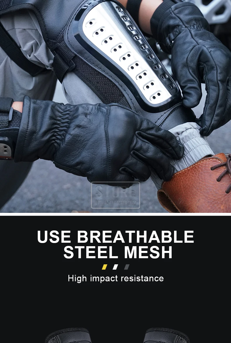 Motorcycle Kneepad Stainless Steel Moto Elbow Knee Pads Motocross Racing Protective Gear Protector Guards Kit