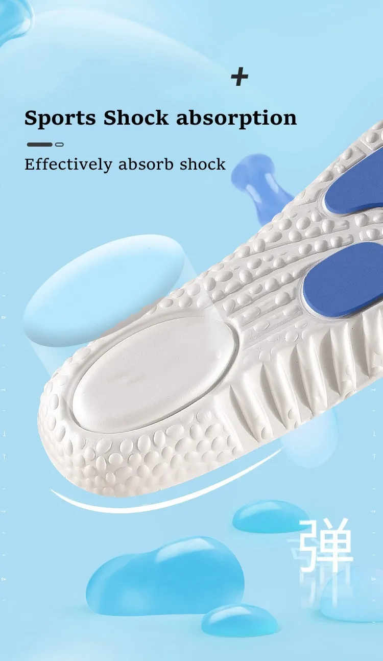 Sport Insoles for Feet Soft Shock Absorption Inserts Template Orthopedic Plantar Fasciitis Insole for Shoes Man Women Shoe Sole