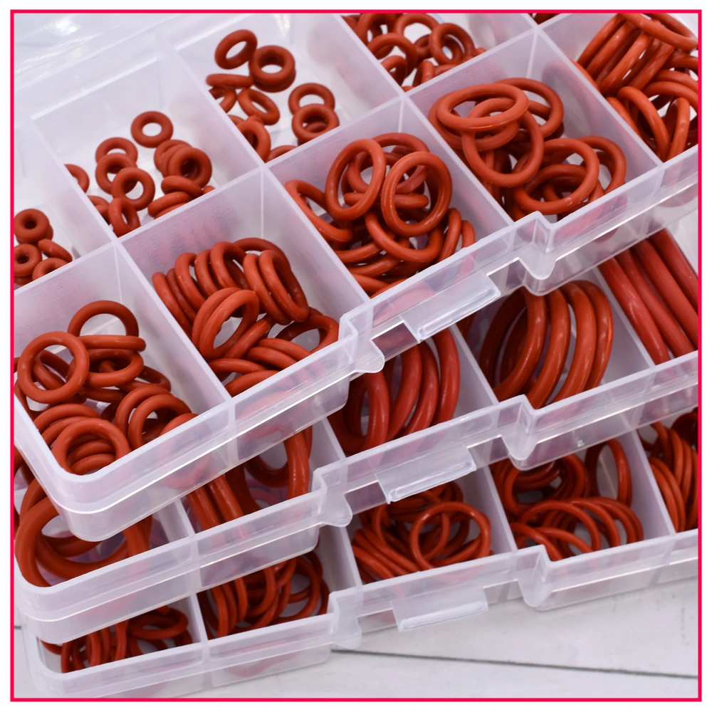 CS 1/1.5/2.0/2.4/3.1 Silicone O Ring Sealing Washer Red VMQ O-ring Plumbing Gaskets Oil Resistant High Temperature Oring Kit