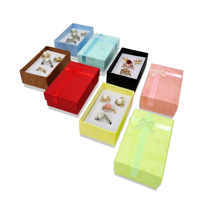 12Pcs/lot Ring Box Necklace Pendant Box Earrings Organizer Jewelry Display Holder Trinket Storage Props Gift Box 5*8*2.5cm