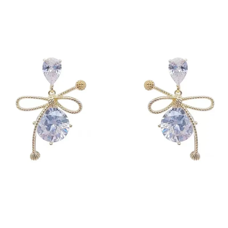 2023 New Fashion Unique Design Elegant Exquisite Light Luxury Zircon C Earrings Women Jewelry Party High-grade Gift Wholesale