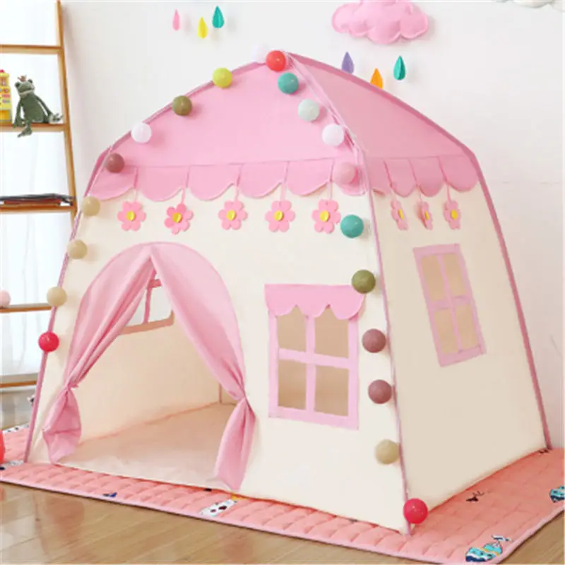 Children's Tent Indoor Outdoor Games Garden Tipi Princess Castle Folding Cubby Toys Tents Enfant Room House Teepee Playhouse