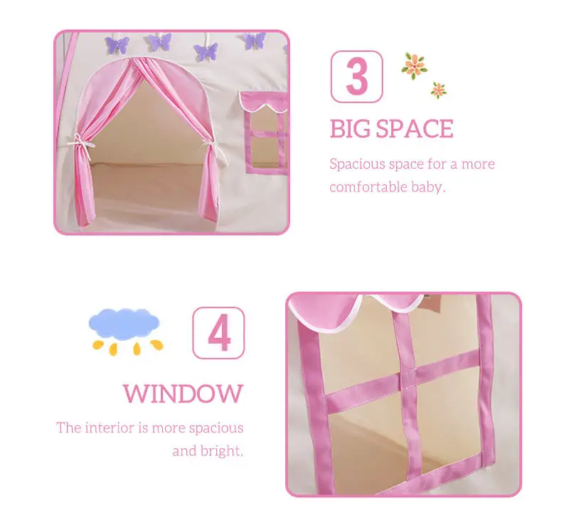 Children's Tent Indoor Outdoor Games Garden Tipi Princess Castle Folding Cubby Toys Tents Enfant Room House Teepee Playhouse