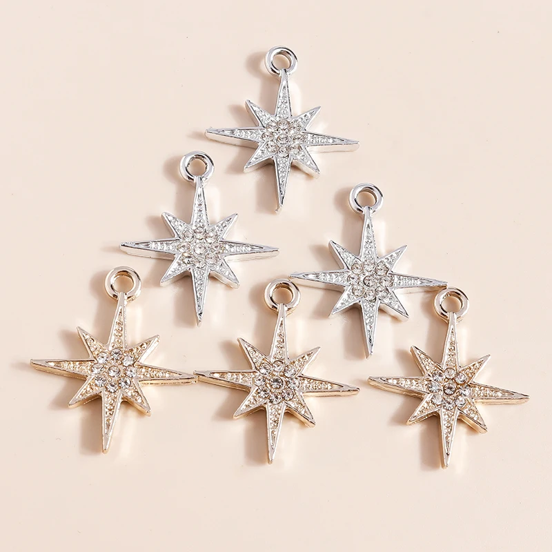 10pcs 27*20mm Shining Crystal Star Charms for Earrings Bracelet Making Accessories Pendants Necklace Keychain Diy Jewelry Making