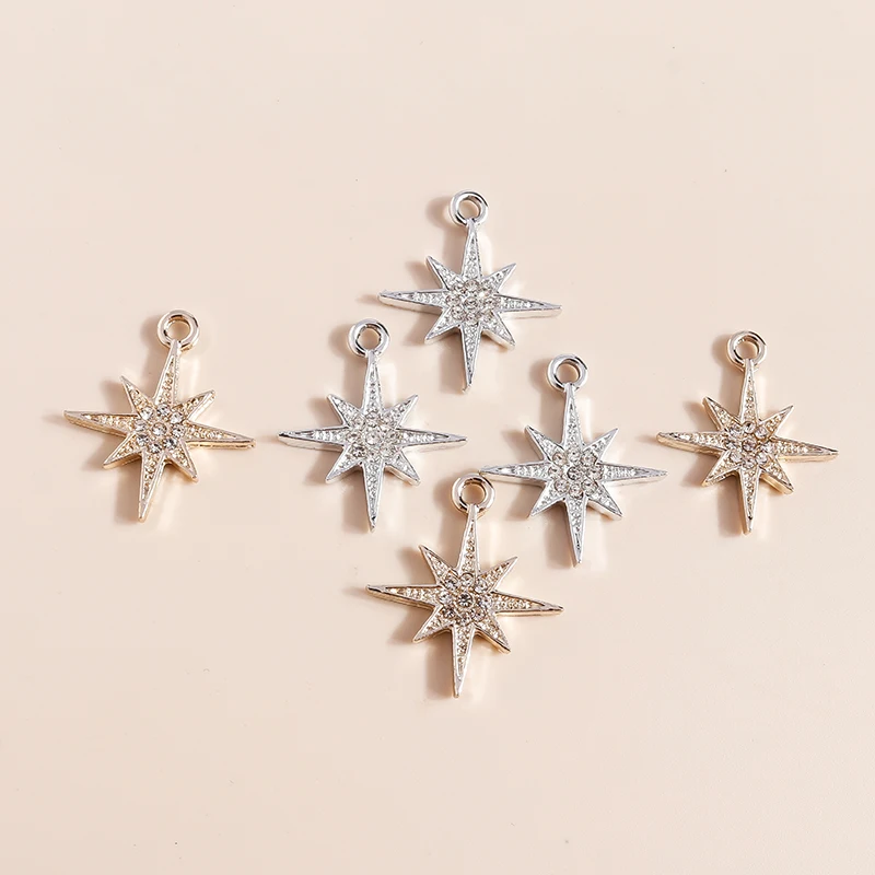 10pcs 27*20mm Shining Crystal Star Charms for Earrings Bracelet Making Accessories Pendants Necklace Keychain Diy Jewelry Making
