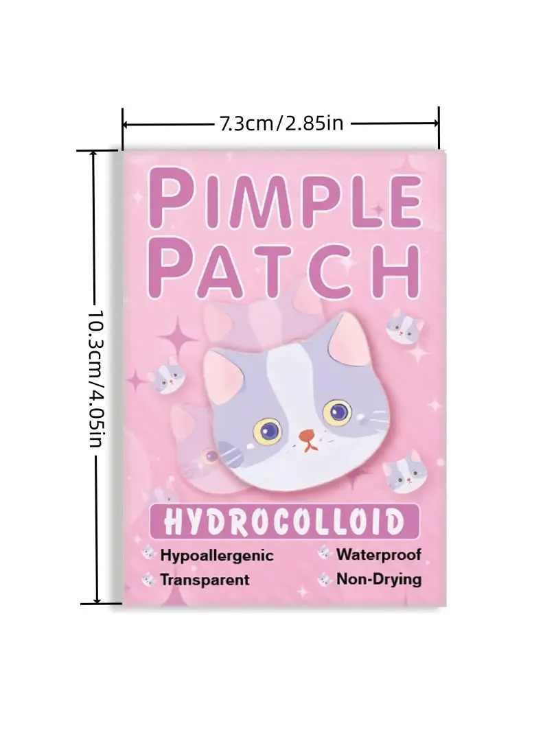 600pieces of cartoon cat acne patches, facial acne patches, concealer acne patches, and pimples patches. Ultra-thin and breathab