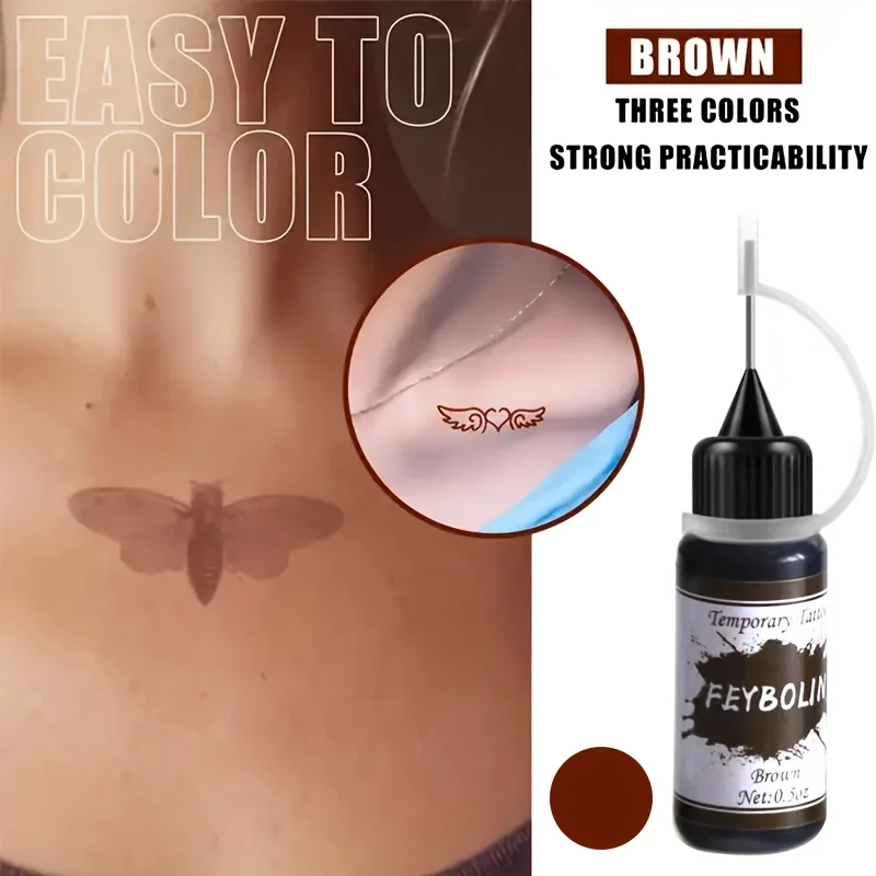 Long-Lasting Temporary Tattoo Inks with 3 Tattoo Stickers Kit, Freehand Painting Gel for Makeup Trend Party Tattoos for Face Bod