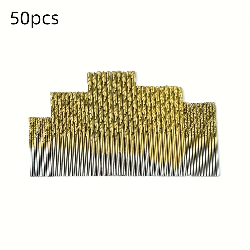 50/99pcs Titanium Coated High Speed Steel Drill Bit Set Hex Shaft Straight Spiral Twist Bits for Metal Wood Plastic Drilling