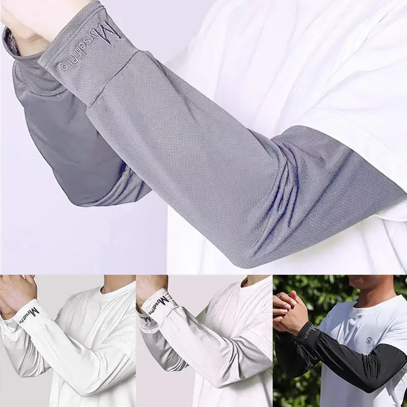 Cooling Arm Sleeves Breathable Sun Protection Ice Slik Sleeves Summer Outdoor Sports Driving Cycling Sleeves Men Loose Arm