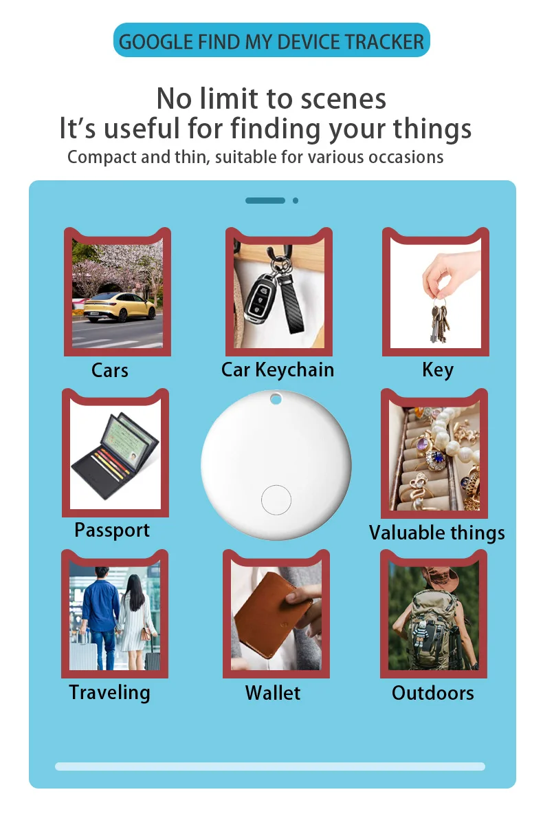 Android Anti-lose Tracker for Google Find My Positioning Far Away Finder Voice Locate Suitcase Keys Bag Toys Smart Airtag