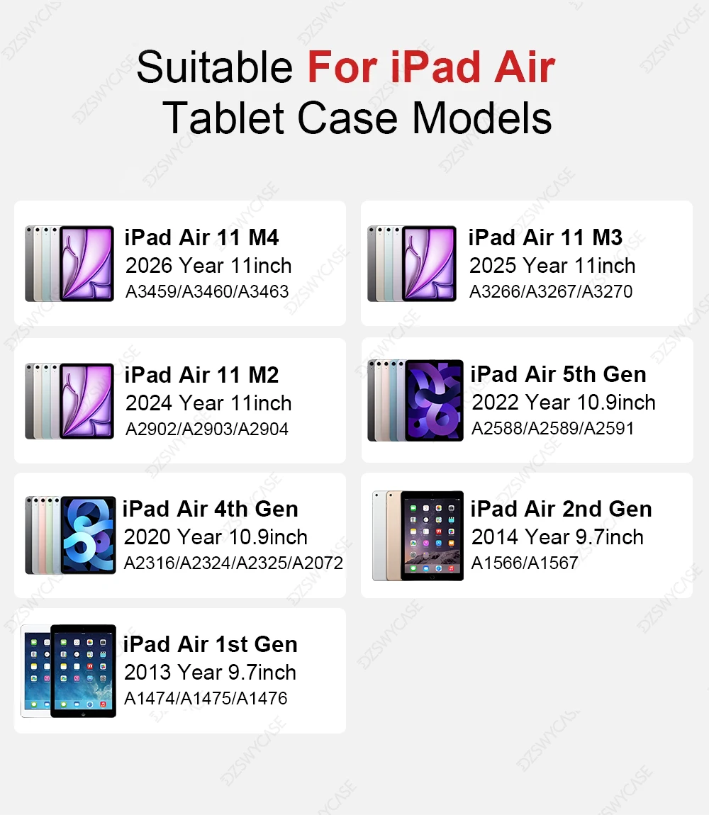 Silicone Case For iPad 10th 10.9 A16 11, Air 10.9 11 M2 M3 M4, 10.2 7/8/9th 9.7 5/6th, Pro 11 M4 M5 Protective Cover