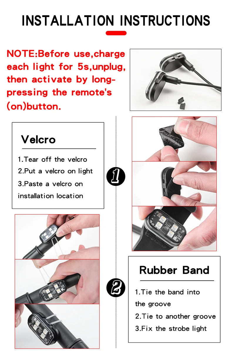 RGB Led Car Strobe Lights Motorcycle LED Flash Position Wireless Light Aircraft Airplane Helicopter Warning Lights Accessories